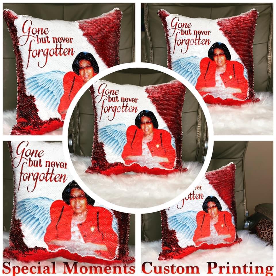 Custom printed deals sequin pillow